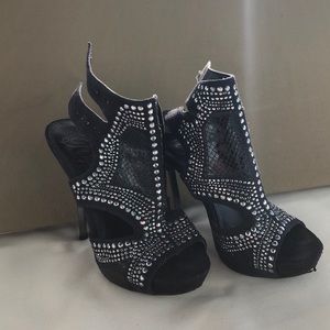 Suede booty style sandals